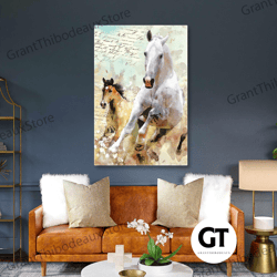 elegant wall art, horse wall decor, canvas wall art decor, roll up canvas, stretched canvas art, framed wall art paintin