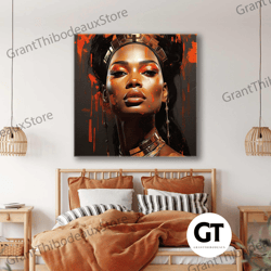ethnic women canvas art, goddest wall art, egyptian wall decor, roll up canvas, stretched canvas art, framed wall art pa