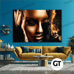 face painted woman model makeup woman roll up canvas, stretched canvas art, framed wall art painting
