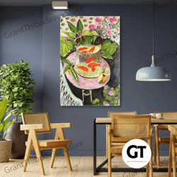 fish wall art, henry matise canvas art, living room wall decor, roll up canvas, stretched canvas art, framed wall art pa