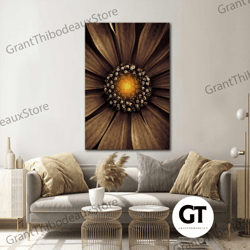 flower wall art, macro canvas art, daisy wall decor, roll up canvas, stretched canvas art, framed wall art painting