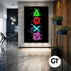 gamer painting wall art, roll-up canvas wall decor, wall art decor, printed wall decor, gaming room roll-up art, kids ro