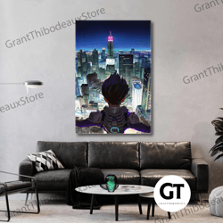 gamer wall art, city skyscrapers canvas art, super hero wall decor, roll up canvas, stretched canvas art, framed wall ar