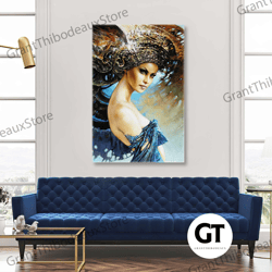 goddess wall art, elegant canvas art, living room wall decor, roll up canvas, stretched canvas art, framed wall art pain