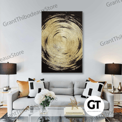 gold wall art, spiral canvas art, luxury wall decor, roll up canvas, stretched canvas art, framed wall art painting
