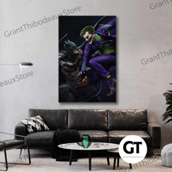 gotham wall art, superhero and villian canvas art, movie wall decor, roll up canvas, stretched canvas art, framed wall a