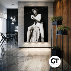 greek mythology wall art, music canvas art, nude sculpture wall decor, roll up canvas, stretched canvas art, framed wall