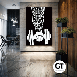 gym wall art, fitness canvas art, body building motivation wall decor, roll up canvas, stretched canvas art, framed wall