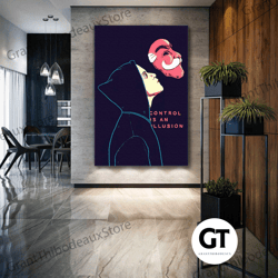 hacker wall art, control is an illusion canvas art, series wall decor, roll up canvas, stretched canvas art, framed wall