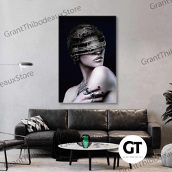 hairdresser wall decor, woman wall art, hair style canvas art, roll up canvas, stretched canvas art, framed wall art pai