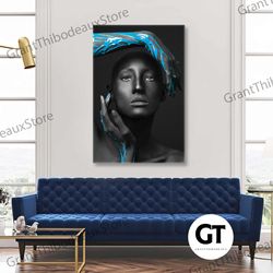 hand model wall art, sculpture canvas art, blue wall decor, roll up canvas, stretched canvas art, framed wall art painti