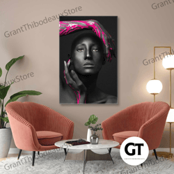 hand model wall art, sculpture canvas art, pink wall decor, roll up canvas, stretched canvas art, framed wall art painti