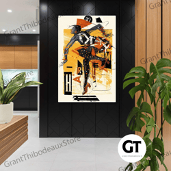 harlem wall art, dancer canvas art, colorful wall decor, roll up canvas, stretched canvas art, framed wall art painting