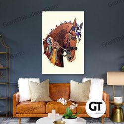horse wall art, collage canvas art, animal canvas wall decor, roll up canvas, stretched canvas art, framed wall art pain