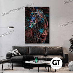 horse wall art, ethnic canvas art, abstract wall art decor, roll up canvas, stretched canvas art, framed wall art painti