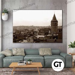 istanbul galata tower nostalgia roll up canvas, stretched canvas art, framed wall art painting