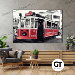 istanbul taksim tramway nostalgia roll up canvas, stretched canvas art, framed wall art painting
