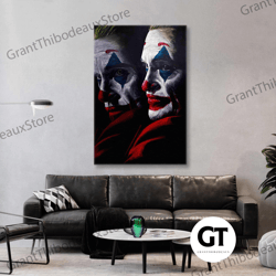 joker wall art, movie poster, gotham city wall decor, roll up canvas, stretched canvas art, framed wall art painting