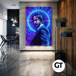 keanu reeves wall art, hollywood actor canvas art, movie wall decor, roll up canvas, stretched canvas art, framed wall a