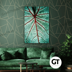 leaf vein macro shot nature plant roll up canvas, stretched canvas art, framed wall art painting