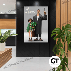 leon the professional wall art, movie canvas art, leon and mathilda wall art, roll up canvas, stretched canvas art, fram
