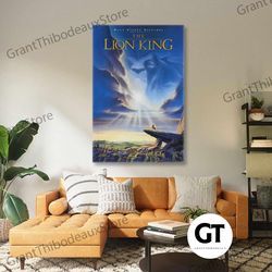 lion king wall art, movie poster canvas art, modern wall decor, roll up canvas, stretched canvas art, framed wall art pa