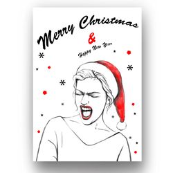 Christmas Digital Art Png Drawing Illustration Girl Art logo Best Friend gift Family Line art Coloring book Xmas card