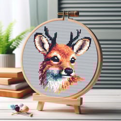 cross stitch pattern: the charm of the deer pdf instant download deer cross stitch animal decor modern wall art gift