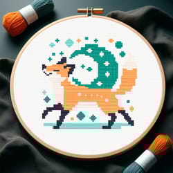 fox of the fairy glen cross stitch pattern pdf instant download animal cross stitch fox lover decor wall art funny