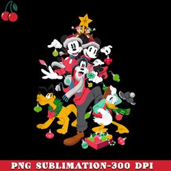disney mickey minnie goofy pluto chip dale christmas tree png download