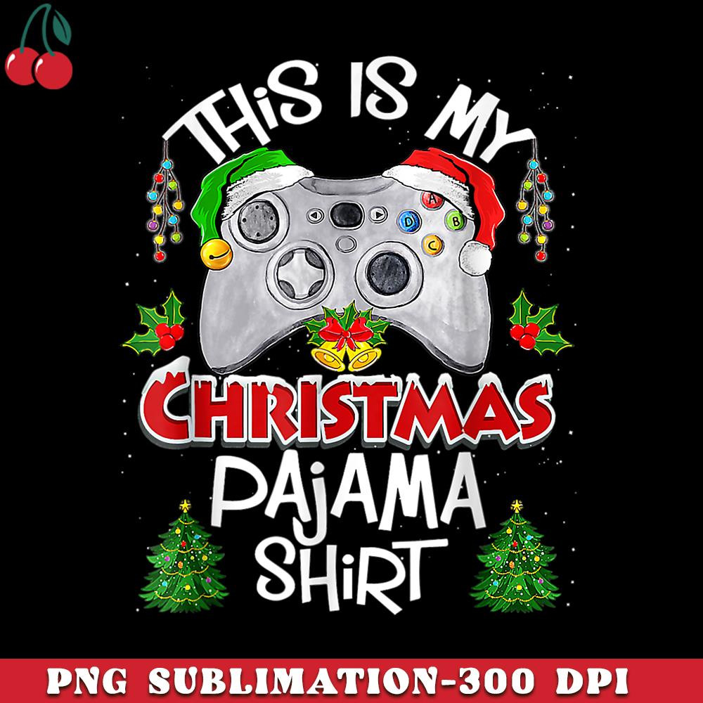 CR151223386-This is My Christmas Pajama Santa Hat Gamer Video Games PNG Download.jpg