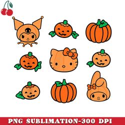 hello kitty my melody kuromi pumpkins halloween png download