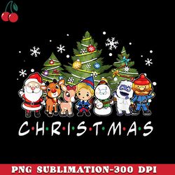 christmas friends santa rudolph snowman family xmas png download