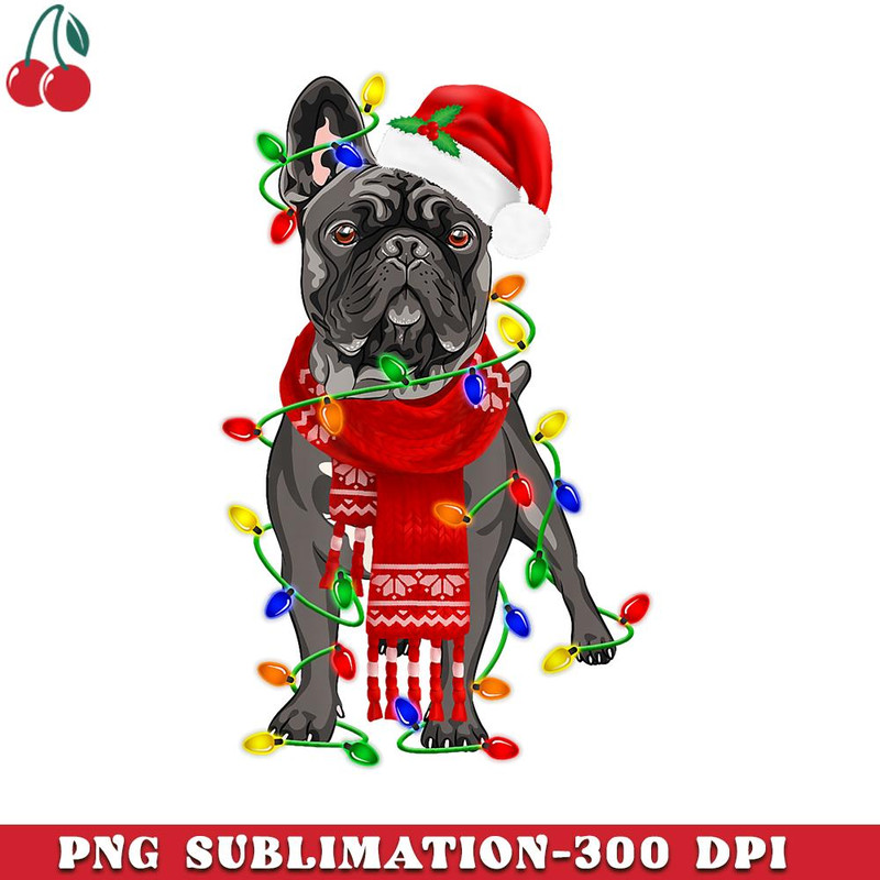 CR151223157-Funny French Bulldog Dog Tree Christmas Lights Xmas Pajama PNG Download.jpg