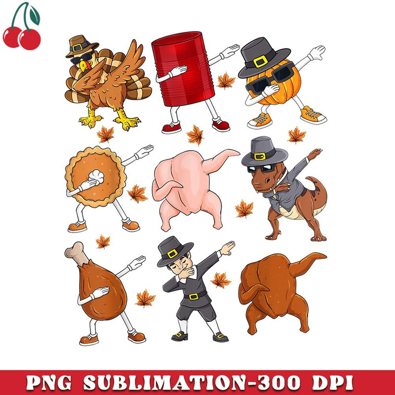 CR15122373-Dabbing Turkey T Rex Pilgrim Thanksgiving Boys Kid Funny Dab PNG Download.jpg