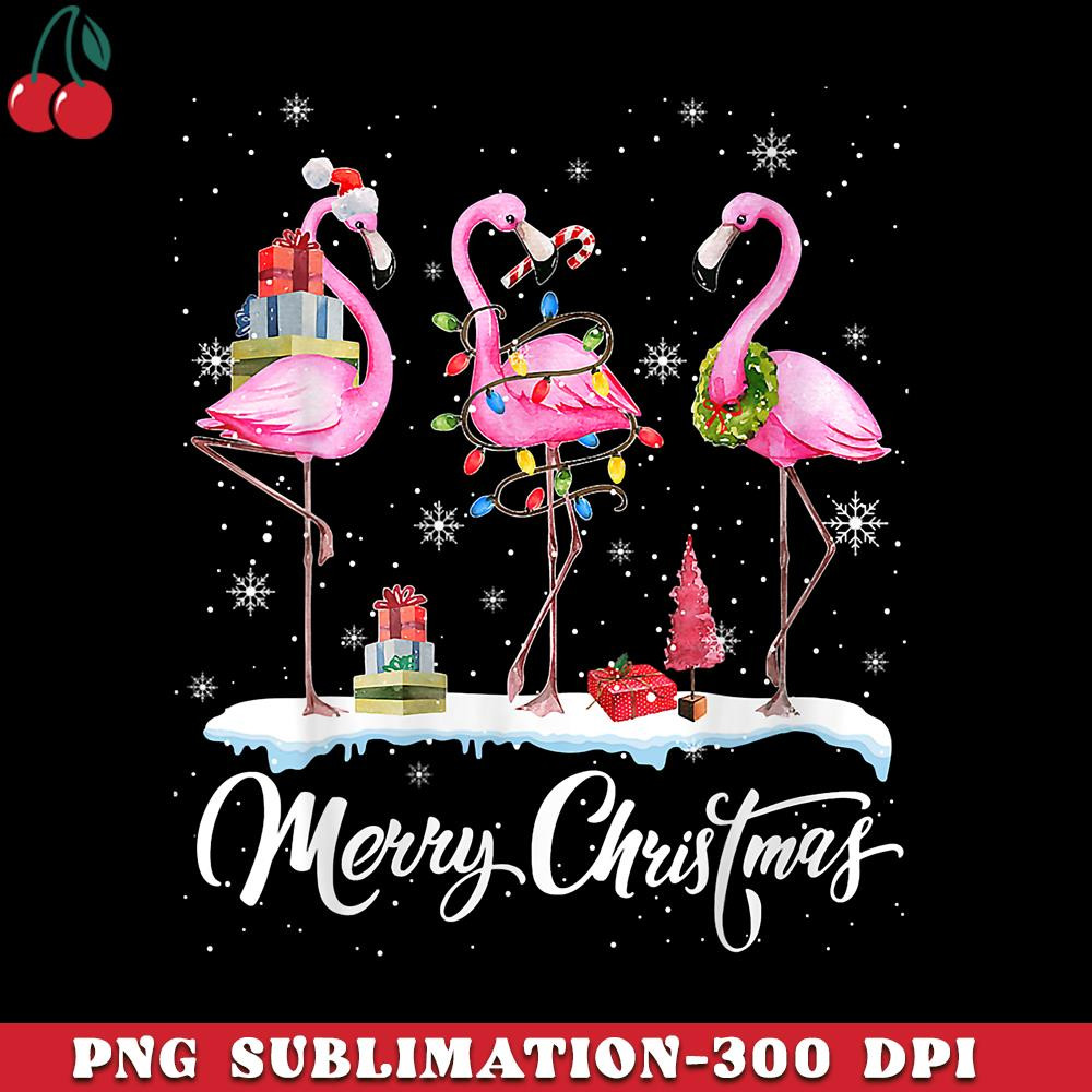 CR151223279-Merry Christmas Hat Santa Flamingo Light Snow Xmas Pajamas PNG Download.jpg