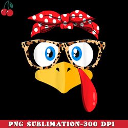 thanksgiving turkey face leopard print glasses girls png download