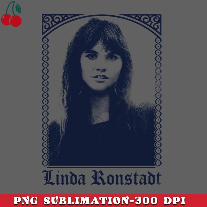 CL2612231590-Linda Ronstadt Faded Retro s Style Fan Design PNG Download.jpg