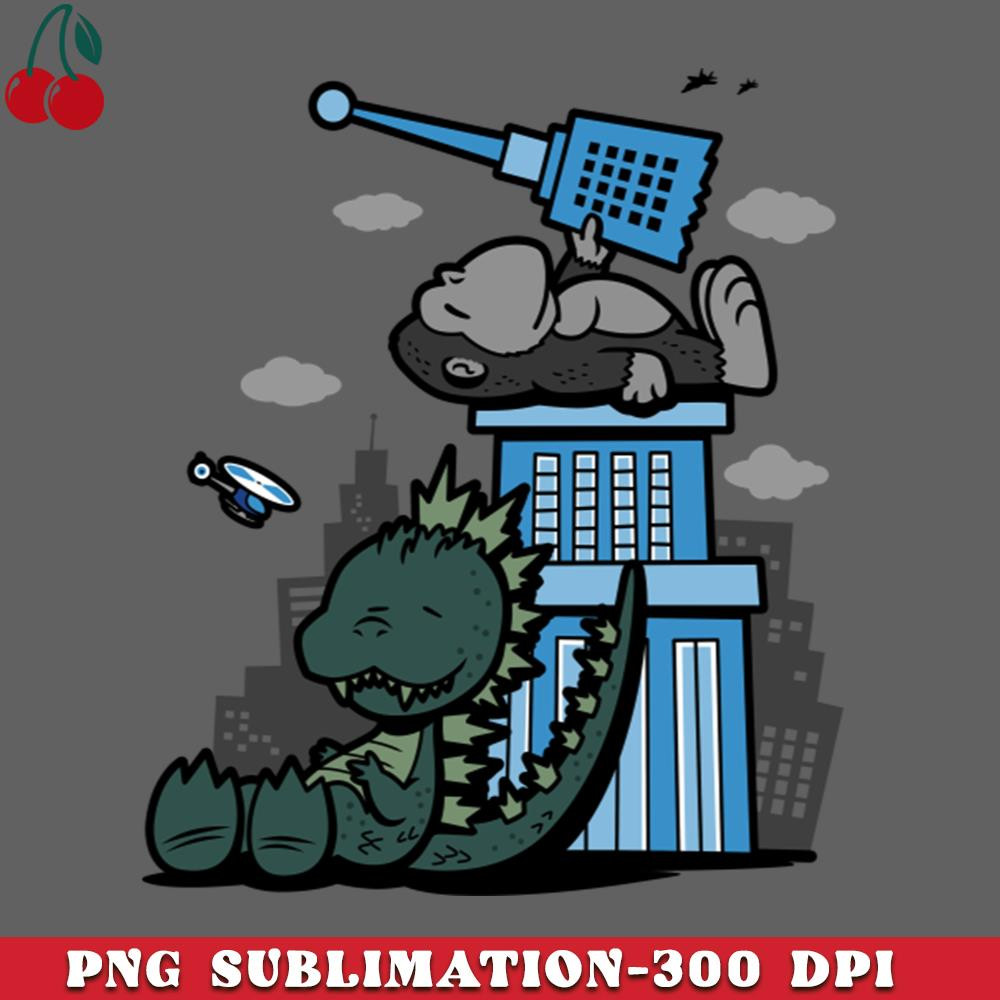 CL261223322-Kawaii Kaiju Cute Monsters King Kong Cartoon For Kaiju Lovers PNG Download.jpg