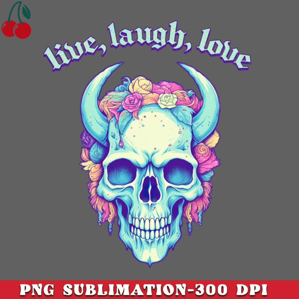 CL2612231721-Live Laugh Love Horned Skull Design PNG Download.jpg