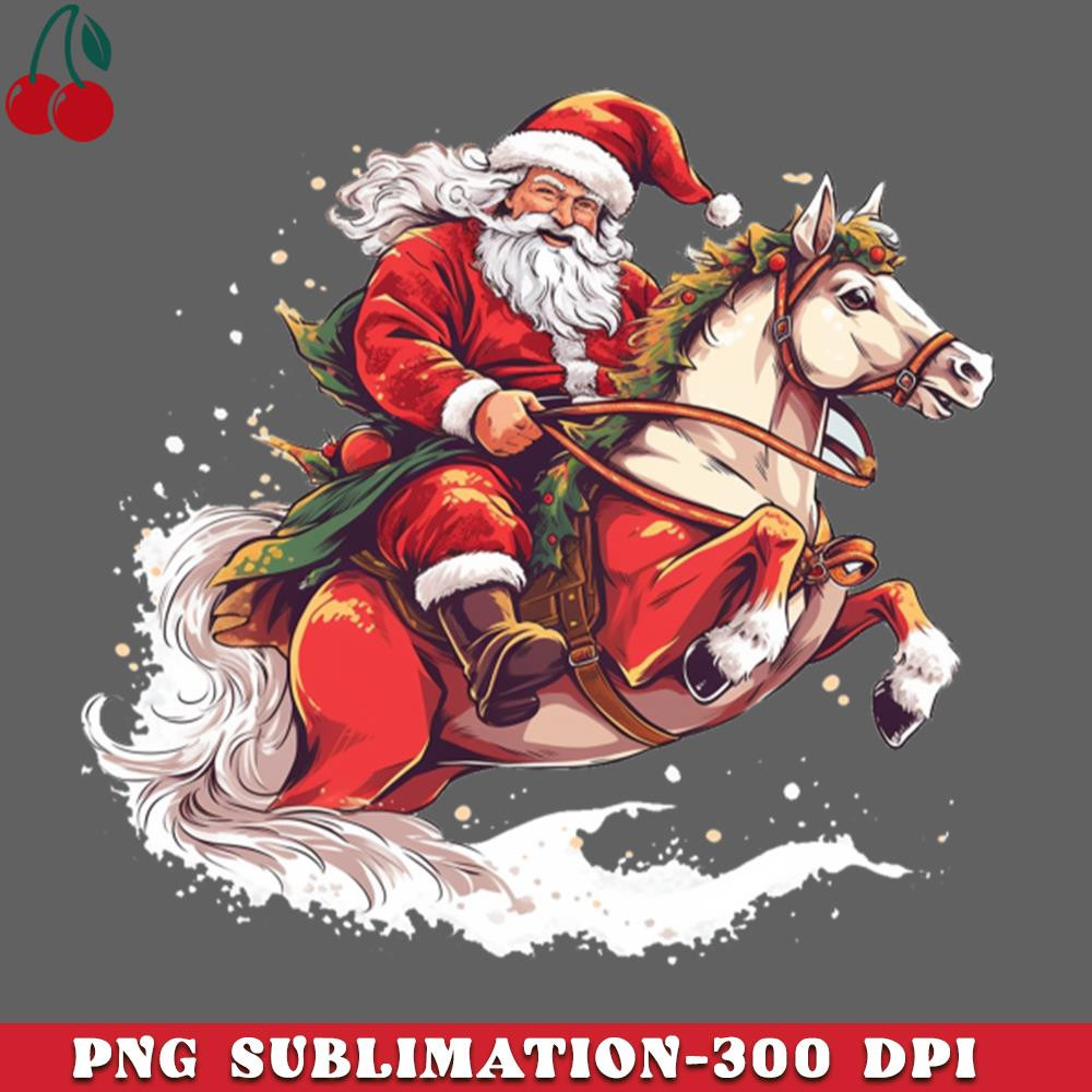 CL2612233048-Merry Christmas Santa Claus Riding Red Horse PNG Download.jpg
