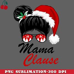 messy bun mama santa claus png download