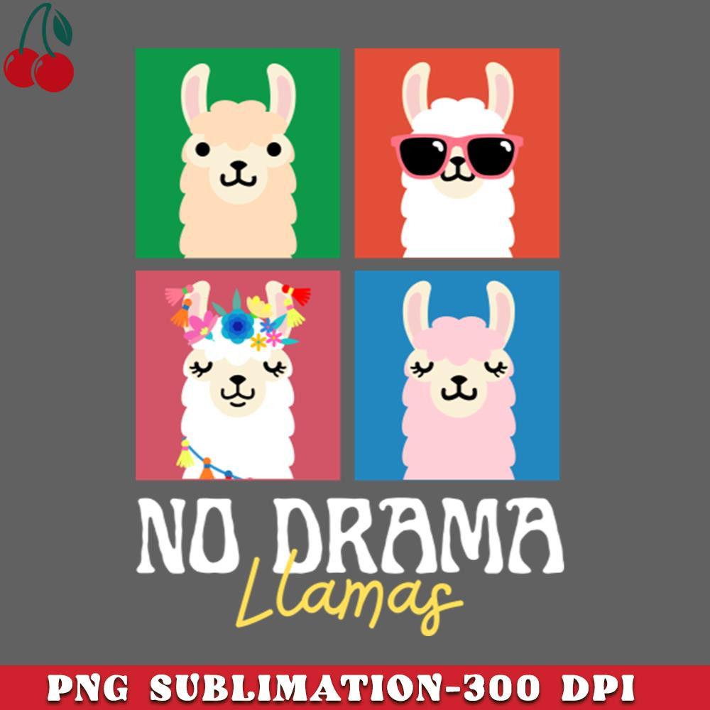 CL2612234920-No Drama Llamas Squares Funny Vintage s Animal Lover PNG Download.jpg