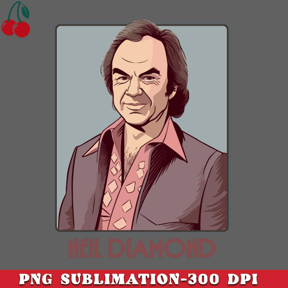 CL2612234446-Neil Diamond Vintage Style Fan Illustration PNG Download.jpg