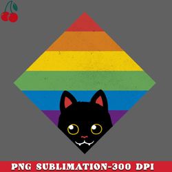 peeking cat rainbow pride square flag by tobe fonseca png download