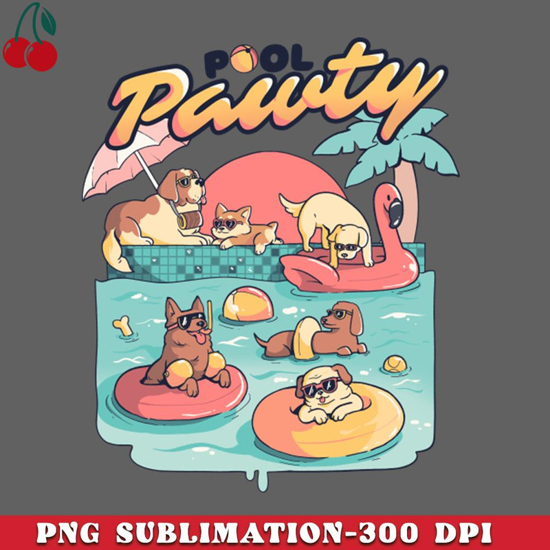CL2612236716-Pool Pawty Cute Summer Dog Gift PNG Download.jpg