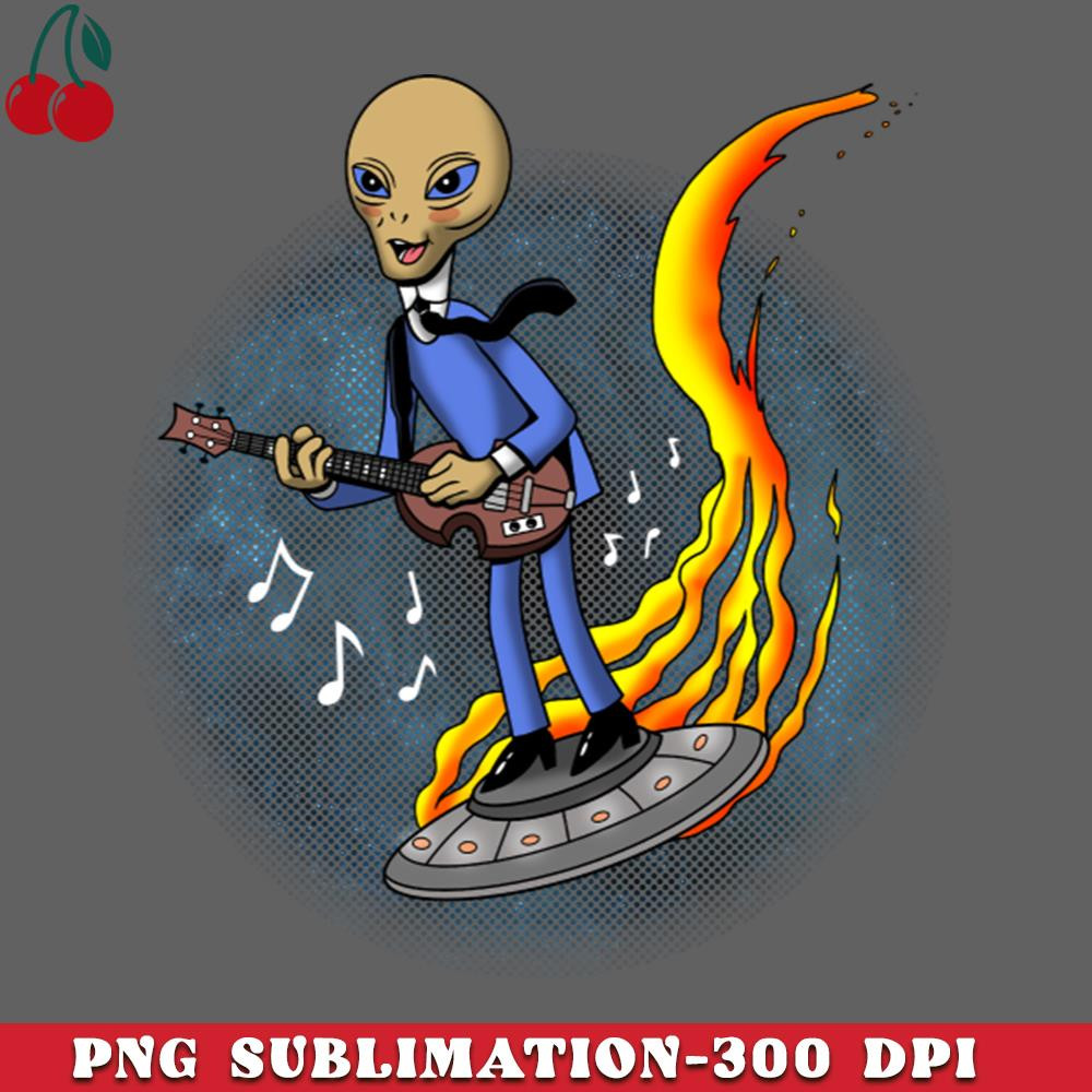 CL2612237261-Retro Vintage Alien Bassist s Band Musician In Outer Space PNG Download.jpg