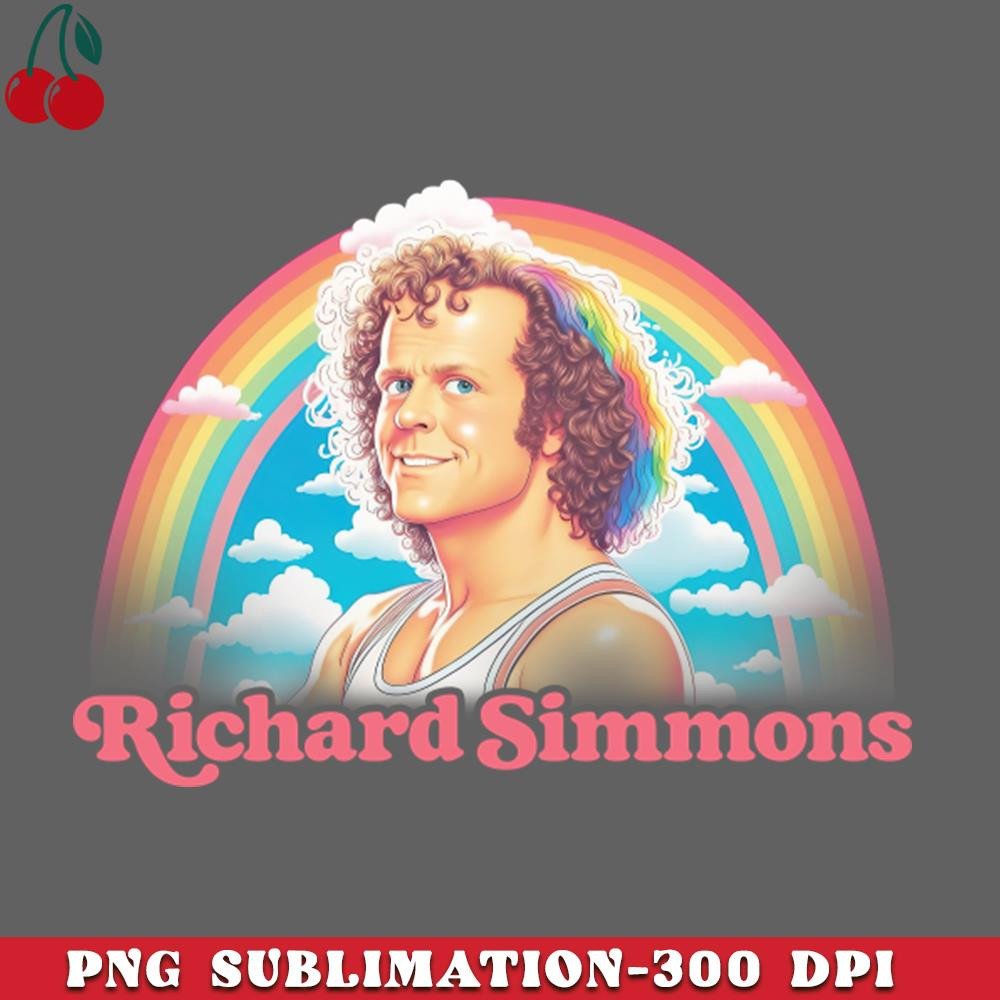 CL2612237355-Richard Simmons Retro Aesthetic Rainbow Fan Art PNG Download.jpg