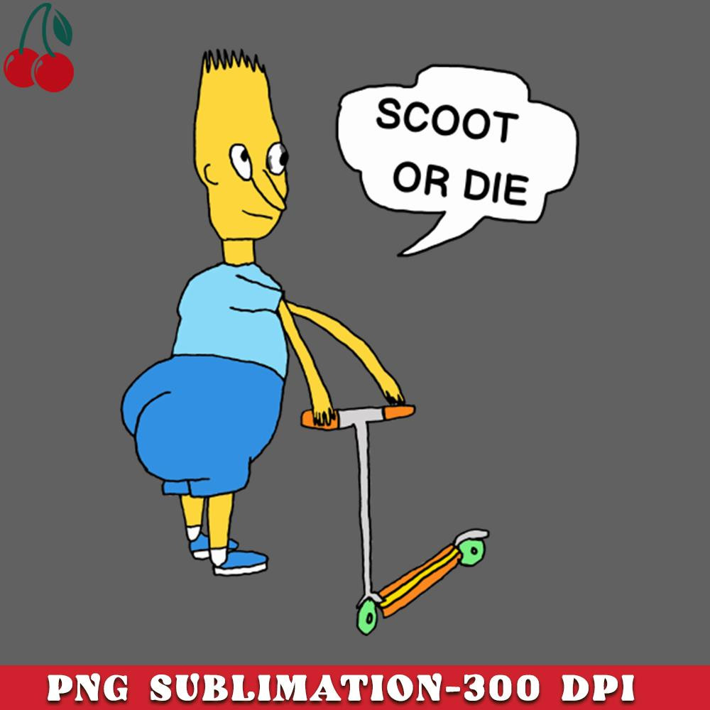 CL2612238570-SCOOT OR DIE Yellow Cartoon Character Parody PNG Download.jpg