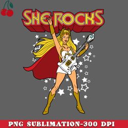 she rocks guitar playing female superhero girl power s cartoon rock and roll png download